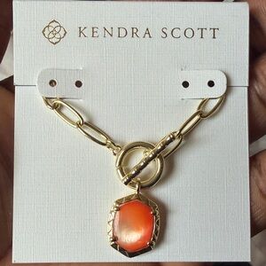 Kendra Scott Gold Chain with Orange Pendant